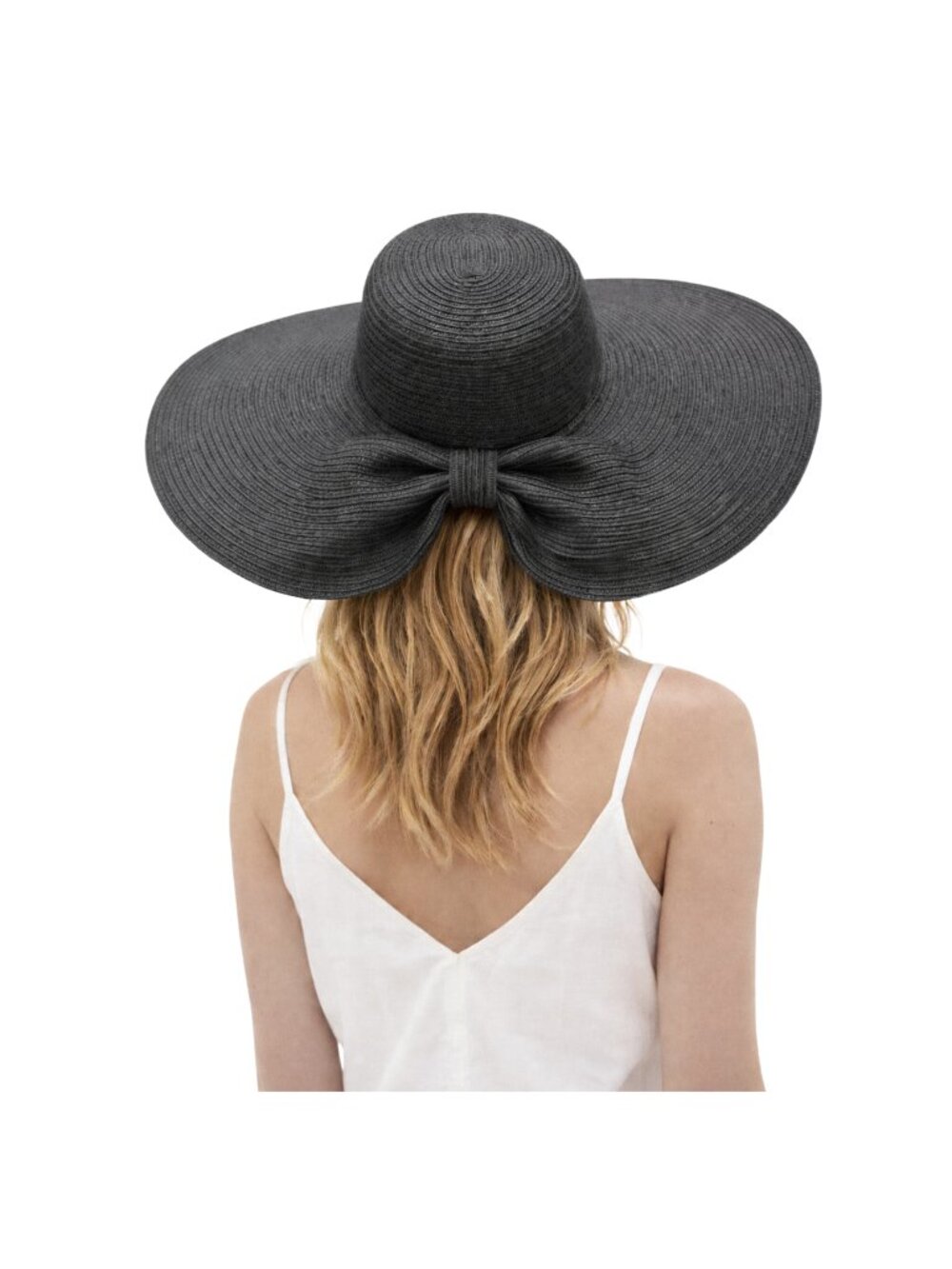 San Diego Hat Co Black Oversized Sun Hat Extra Wide Brim Adjustable Resort - Picture 2 of 8